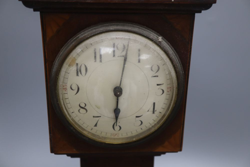 An inlaid mahogany miniature longcase clock, height 42cm